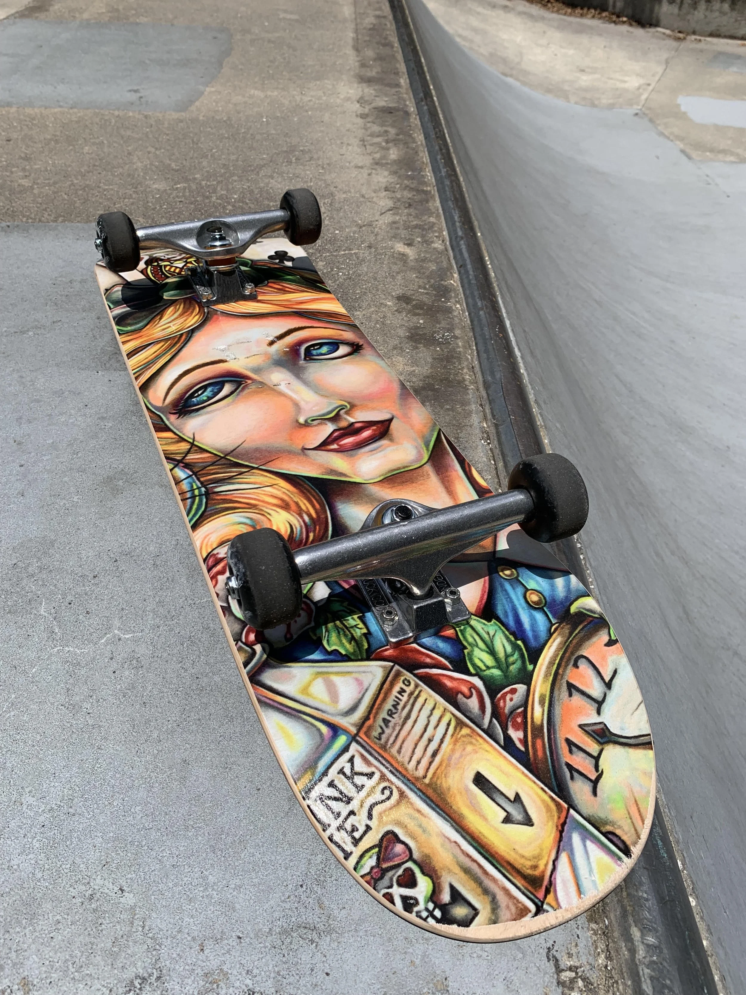 Alice in Wonderland Skateboard Deck by Bryan Collins Art